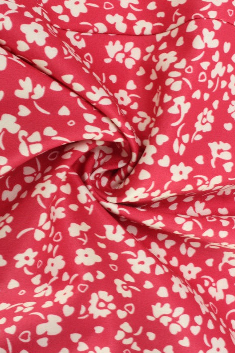 Damen-Minikleid mit Blumenmuster, Nahaufnahme des Stoffes
