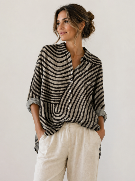 Damenbluse mit Print und langen Ärmeln in stilvollem Design