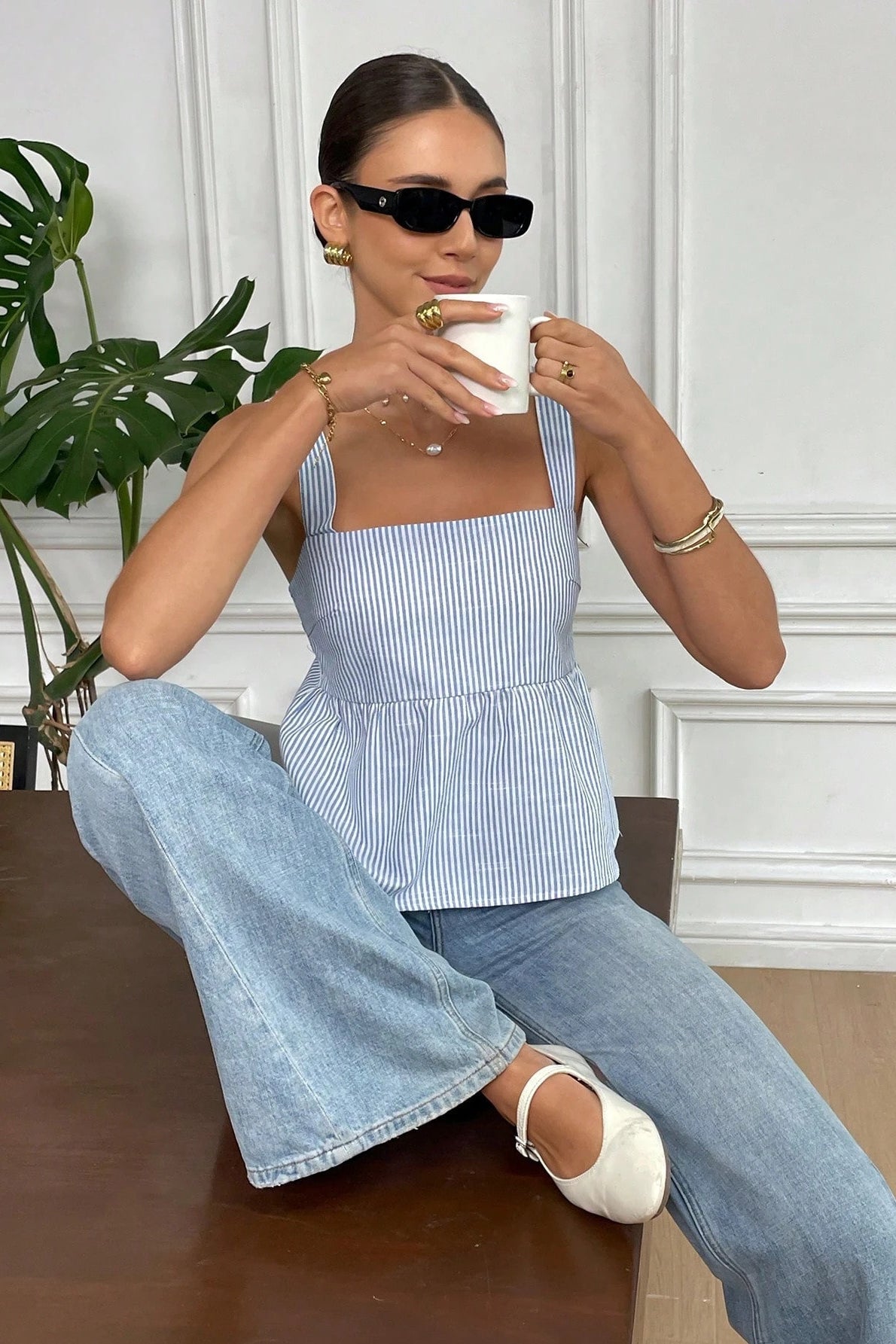 Ärmelloses Tanktop für Damen mit Streifen im lässigen Sommerlook