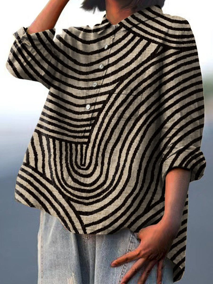 Damenbluse mit Print und langen Ärmeln für Büro und Freizeit