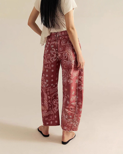 Damenjeans mit Print in lockerer Passform, Rückansicht