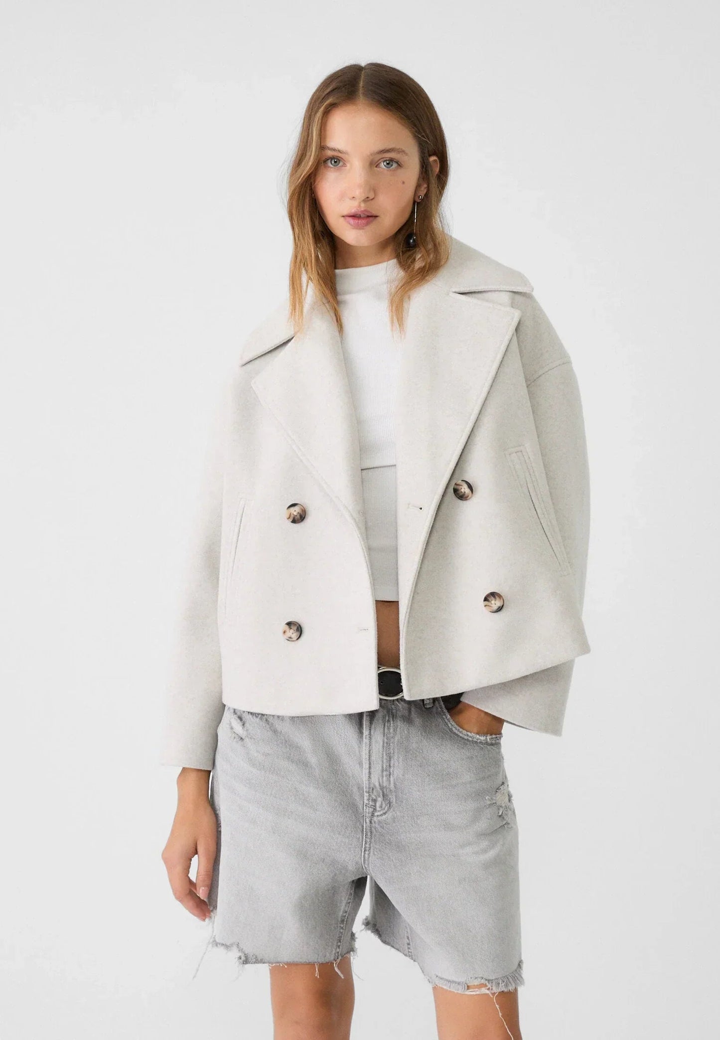 Stylish double-breasted short jacket 