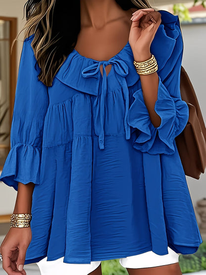 Elegante Bluse mit Rüschenkragen für Damen
