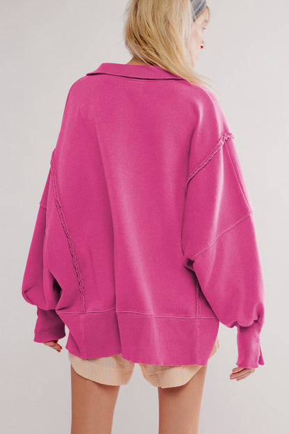 Oversized Damen Sweatshirt in ganzer Länge mit entspanntem Sitz