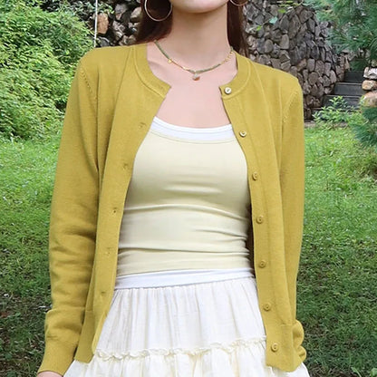 Damen Strickcardigan Lockerer Schnitt Langarm