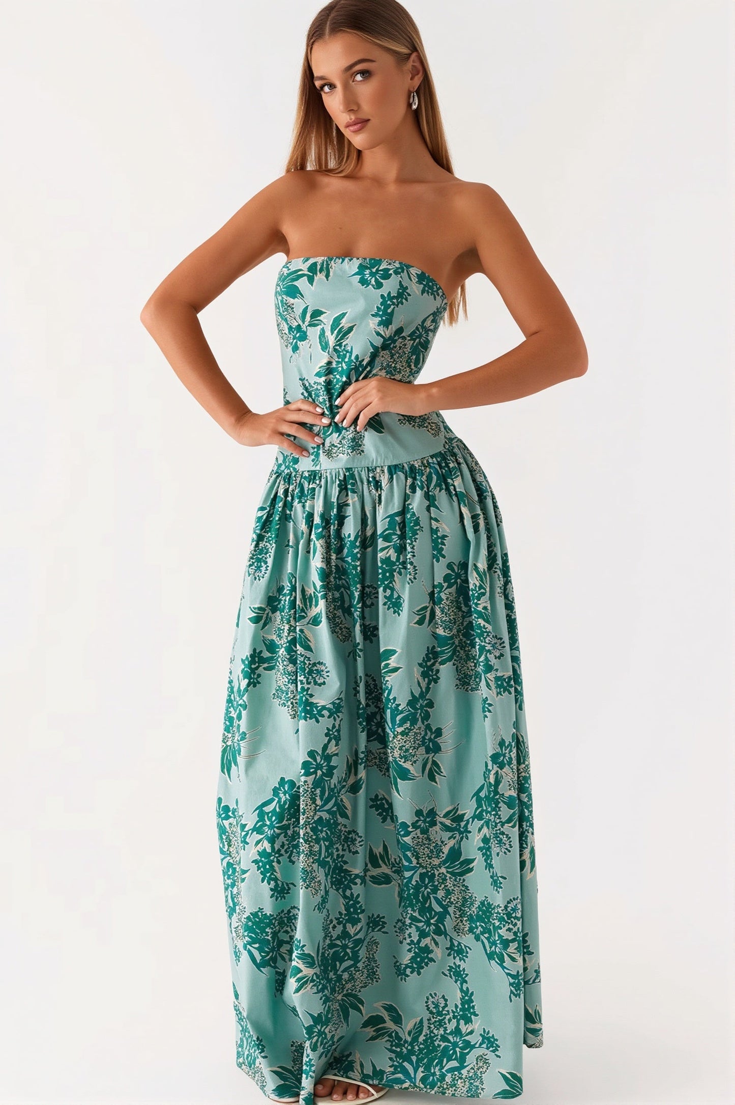 Damen-Maxikleid mit Print und figurbetonter Bodycon-Passform