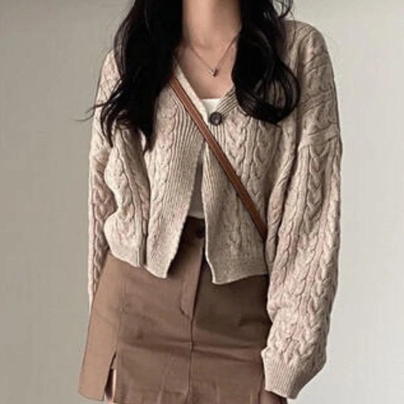 Damen Strickpullover mit V-Ausschnitt und lockerem Sitz