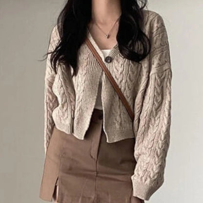 Damen Strickpullover mit V-Ausschnitt und lockerem Sitz