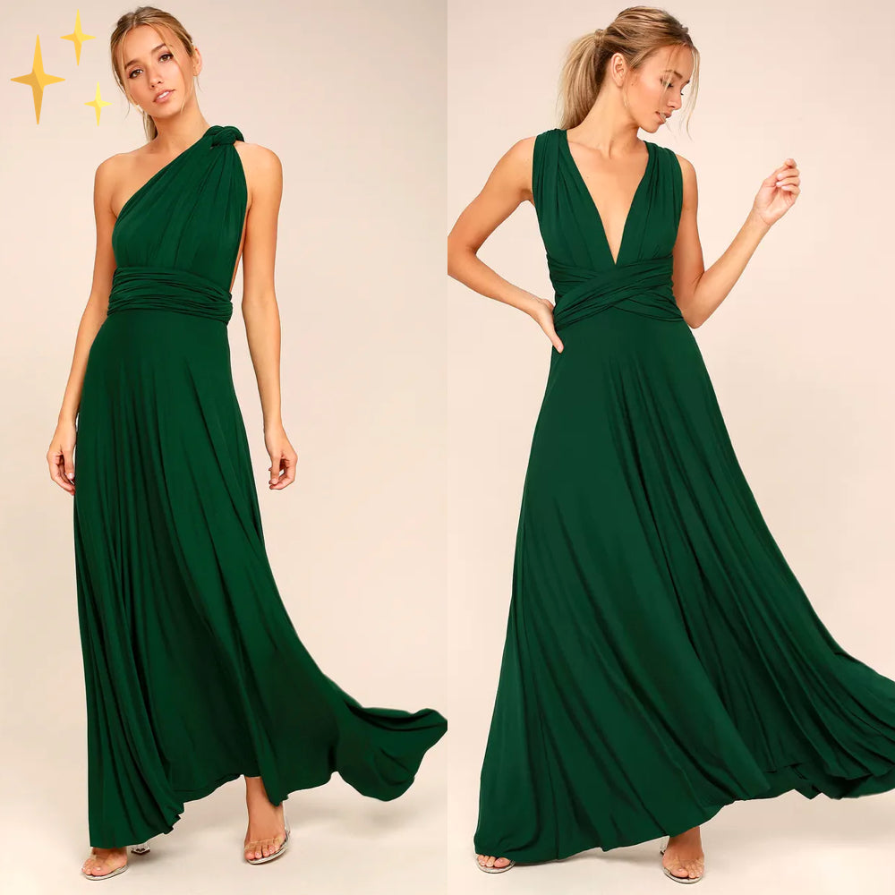 Multifunktionales Stretch-Wickel-Midikleid