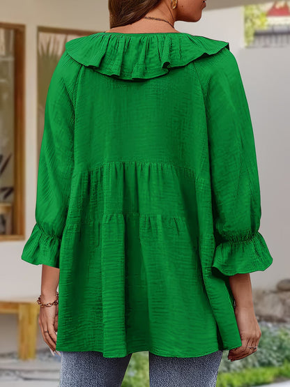 Elegante Bluse mit Rüschenkragen für Damen