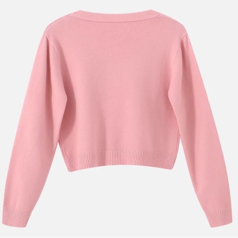 Damen V-Ausschnitt Leichter Strickpullover
