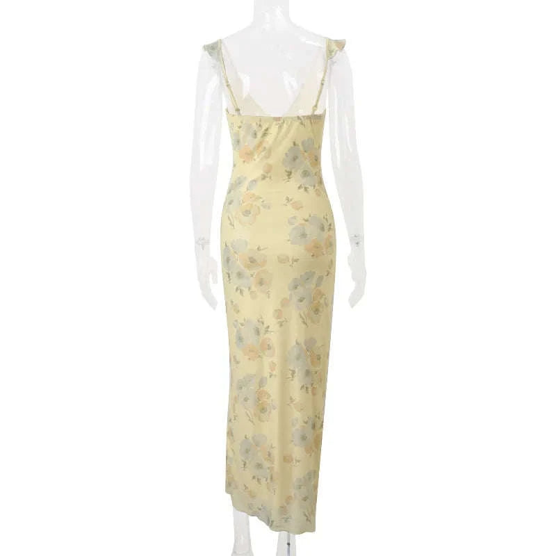 Florales Maxikleid mit tiefem Rückenausschnitt für den Sommer