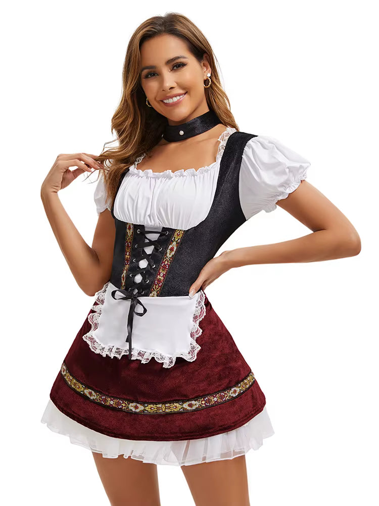 Festliches Dirndlkleid für Damen mit tailliertem Schnürmieder