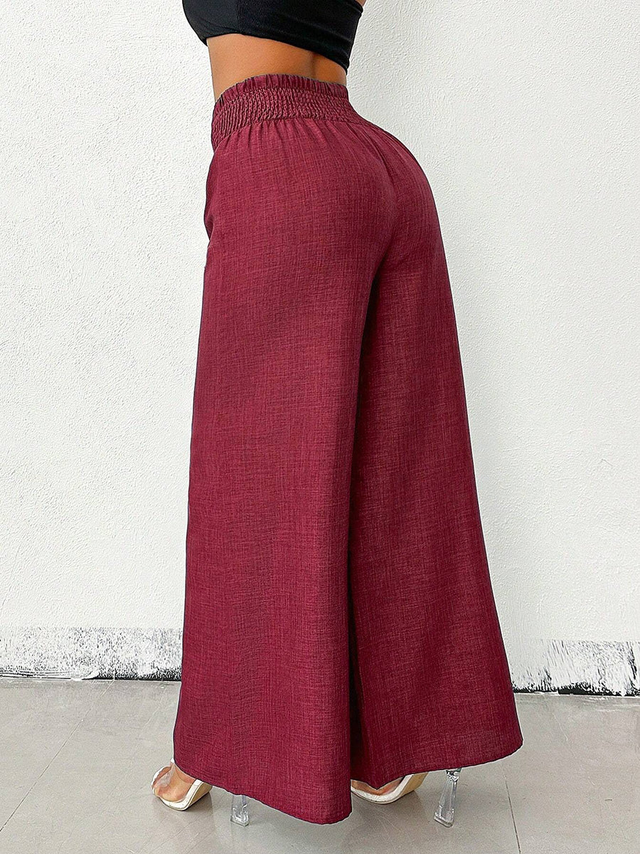 Lange High-Waist-Hose für Damen mit fließender Silhouette