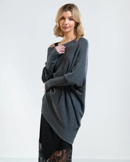 Asymmetrisch Drapierter Pullover