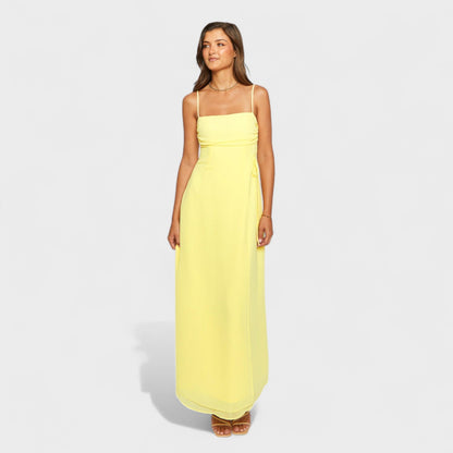 Flóssi - Elegantes Gelbes Maxikleid