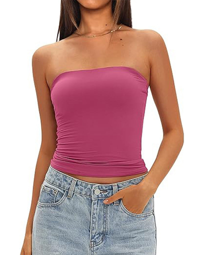 Damen Tanktop Kurz Figurbetont Uni