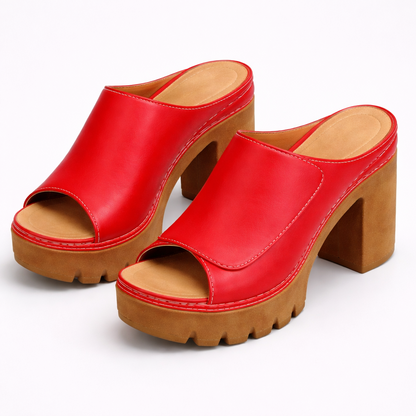 Damen Plateau Sandaletten Mit Blockabsatz Elegant