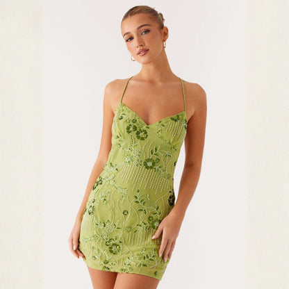 Paillettengeschmücktes kurzes Kleid