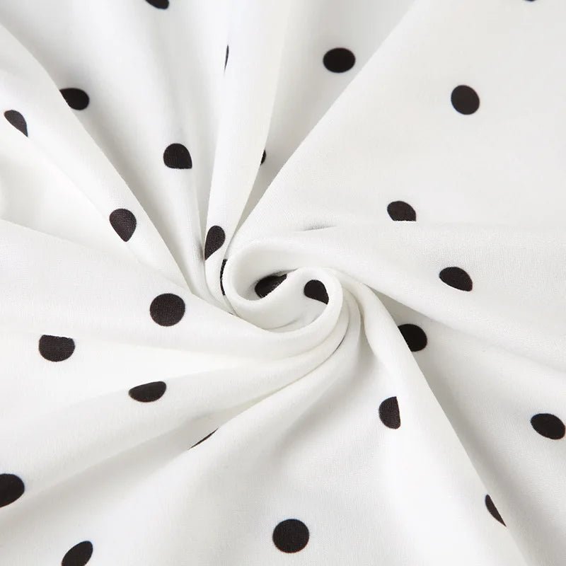 Ärmelloses langes Kleid mit Polka-Dots
