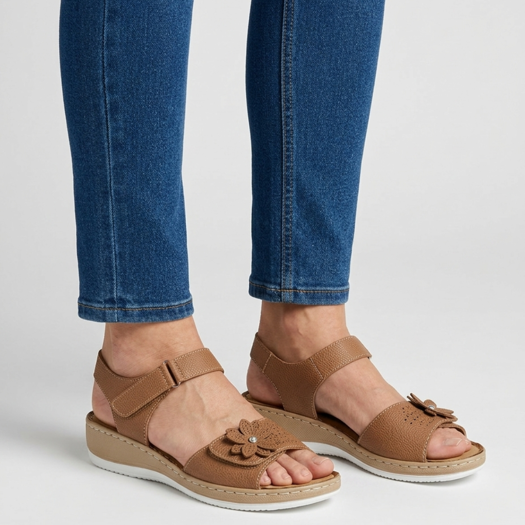 Damen Bequeme Sandalen mit Blumenmuster