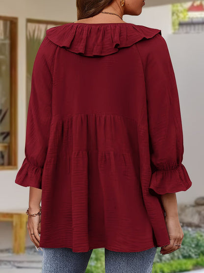 Elegante Bluse mit Rüschenkragen für Damen
