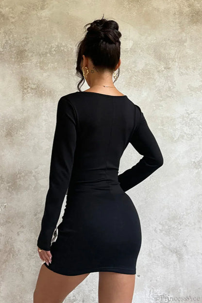 Bodycon Minikleid mit Blumenprint und langen Ärmeln als Detailansicht