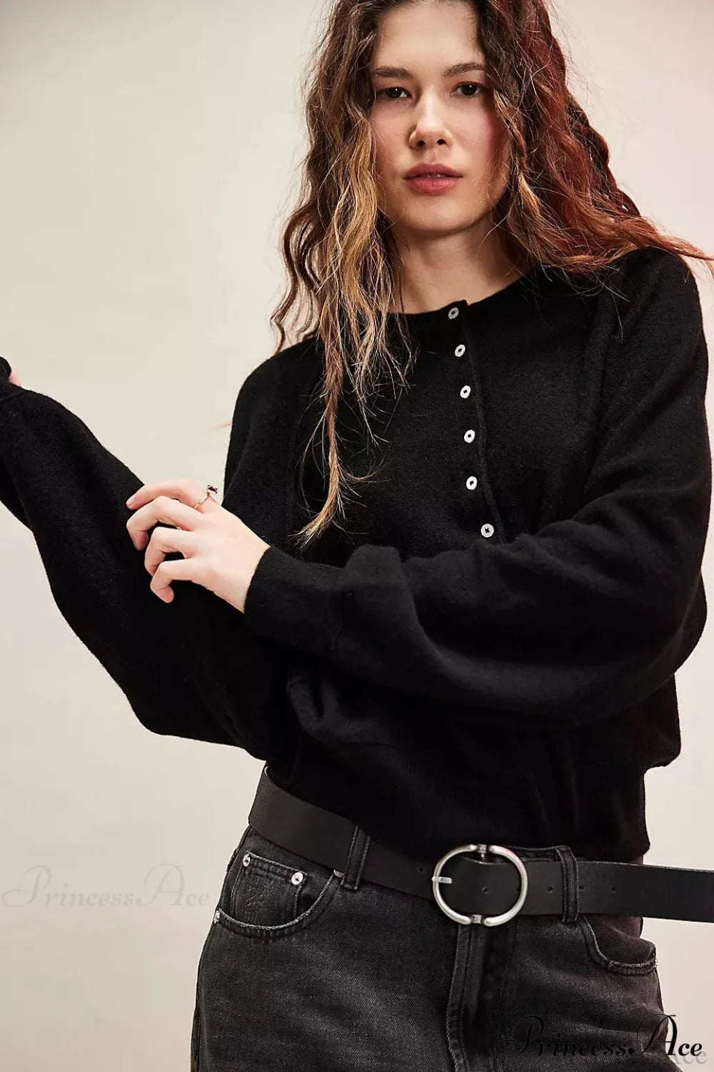 Damen Strickpullover Mit V Ausschnitt Und Lockerer Passform