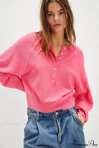 Damen Strickpullover Mit V Ausschnitt Und Lockerer Passform