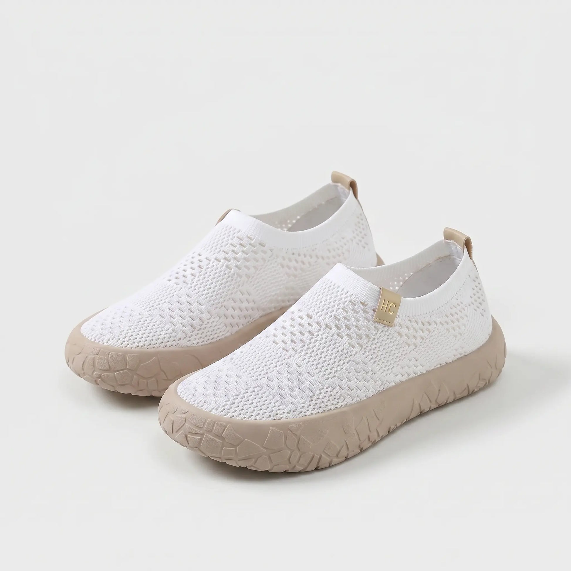 Damen Slip-On Sneaker mit Dämpfung und Strickobermaterial in Seitenansicht