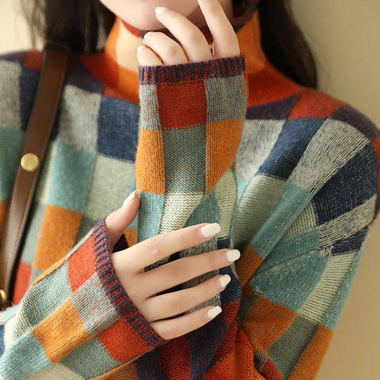 Lia™ | Patchwork turtleneck sweater