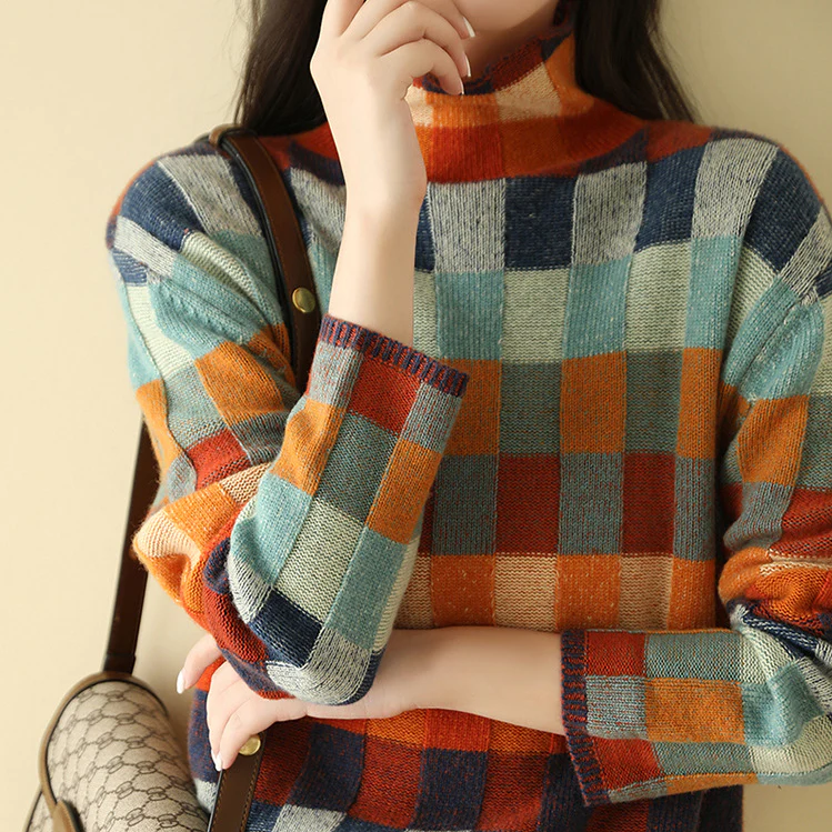 Lia™ | Patchwork turtleneck sweater