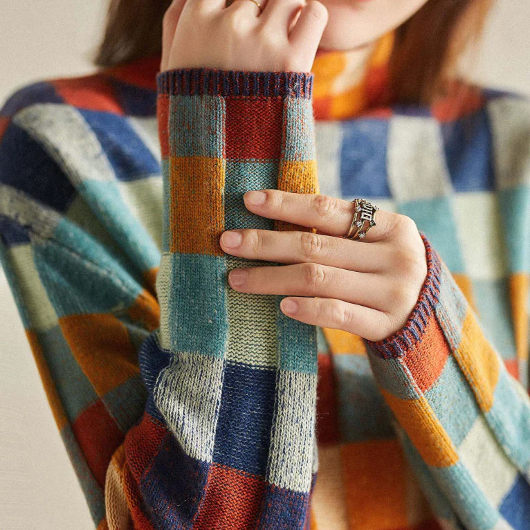 Lia™ | Patchwork turtleneck sweater
