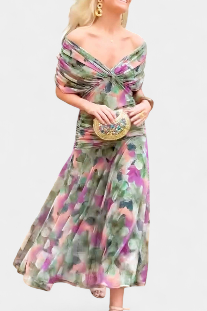 Feminines Maxikleid mit floralem Design und langem Schnitt