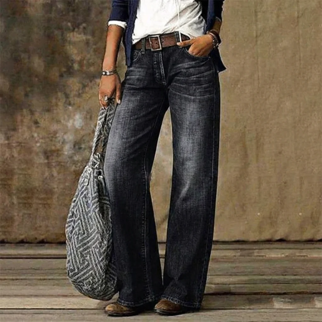 Wide Leg Jeans für Damen aus Denim in lässigem, modernem Stil