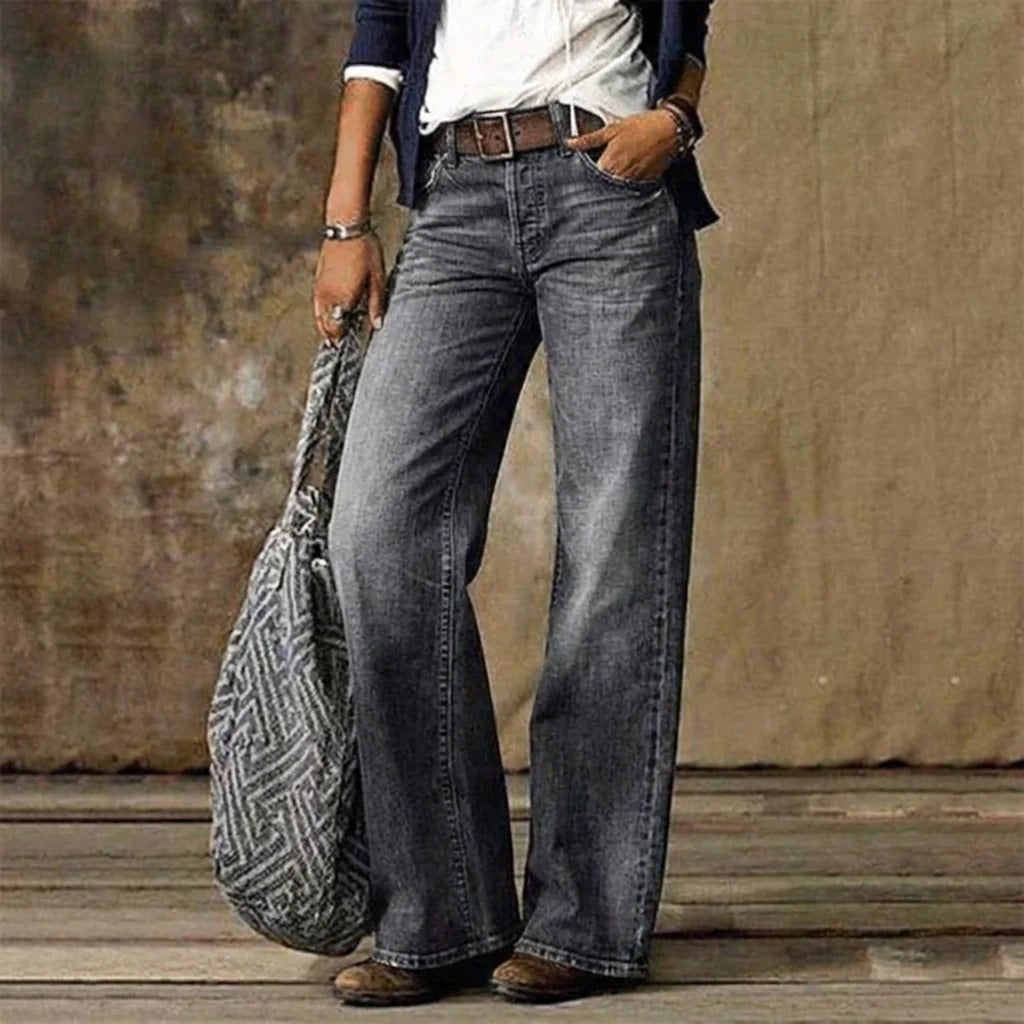 Damen Wide Leg Jeans Aus Denim Für Freizeitlooks