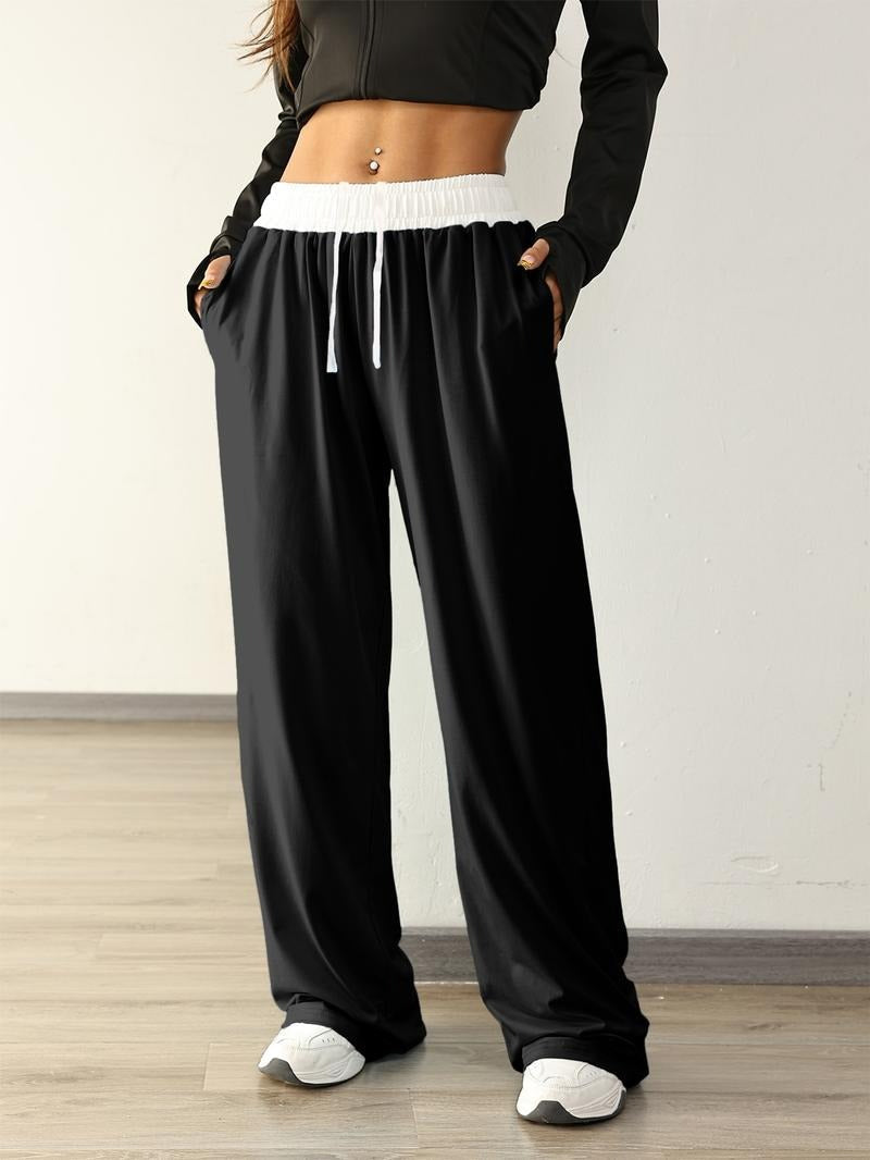 Damen-Sweatpants mit weitem Bein in lässigem Casual-Look