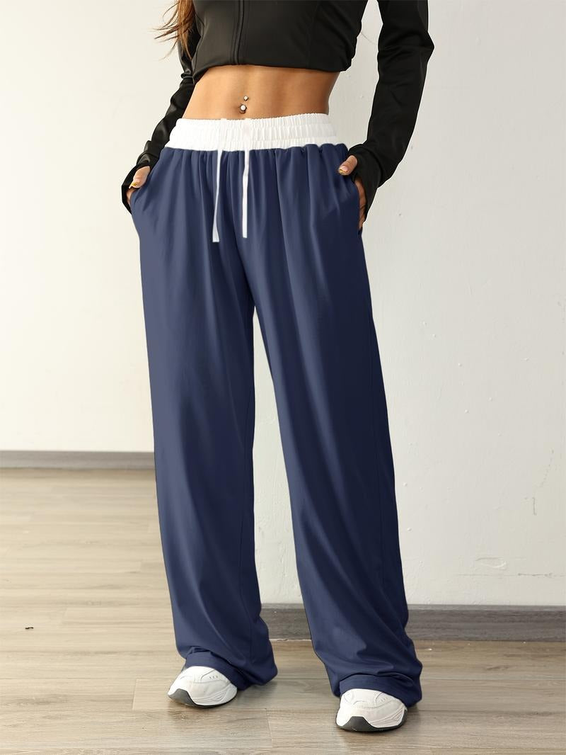 Damen-Freizeithose mit Tunnelzug und weitem Bein für entspannte Outfits