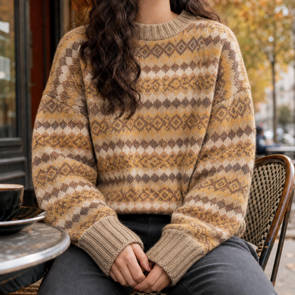 Damenpullover mit Rautenmuster als stilvoller Look für den Alltag