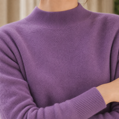 Weicher Kaschmirpullover mit fein gerippten Bündchen