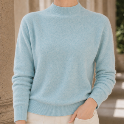 Kaschmir Pullover Mit Geripptem Stehkragen