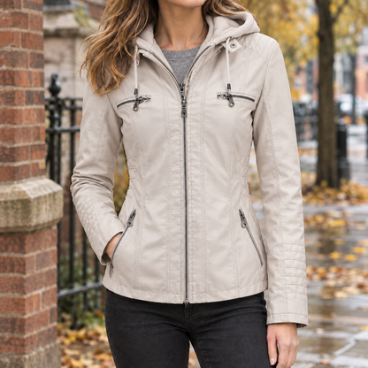 Jacke In Lederoptik Mit Kapuze