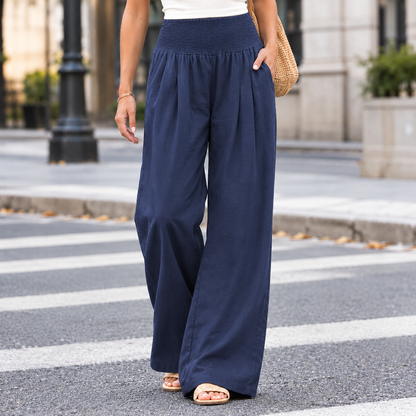 Weite Hose Aus Baumwollmix Mit Smokbund
