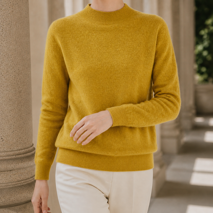 Kaschmir Pullover Mit Geripptem Stehkragen