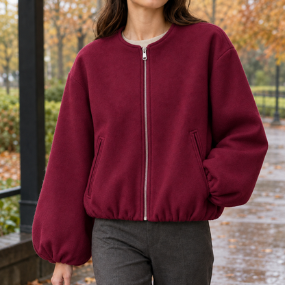 Damen Kurzjacke Mit Ballonärmeln