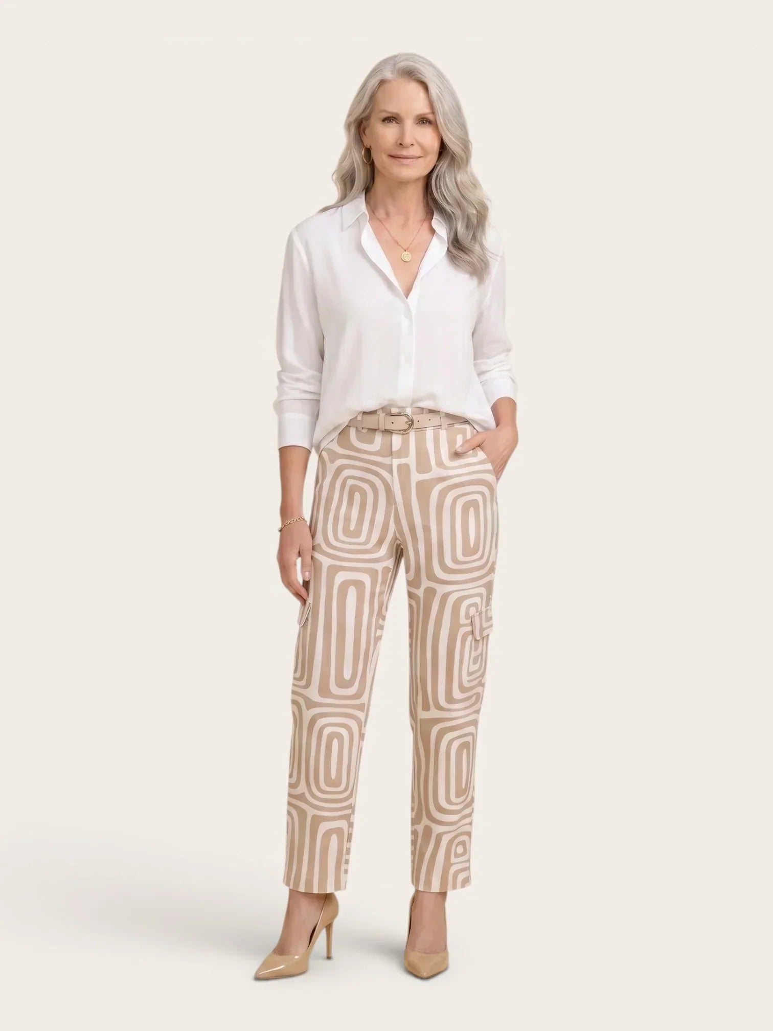Damen Outfit Set mit weiter Hose und abgestimmtem Hemd