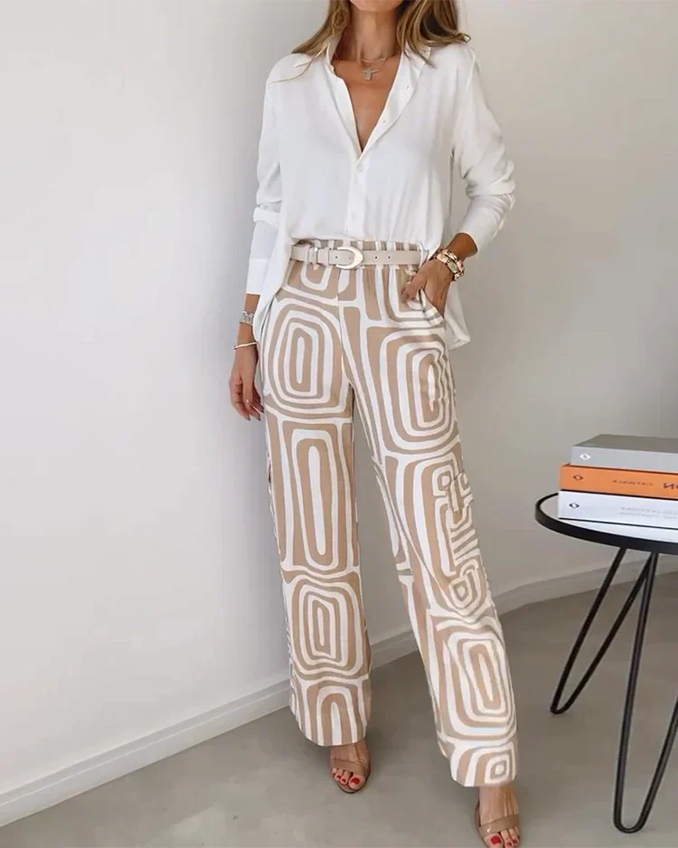 Damen Hosenanzug mit Wide Leg Hose aus leichter fließender Qualität