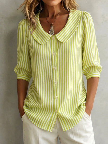 Vintage Baumwollbluse mit Claudine-Kragen