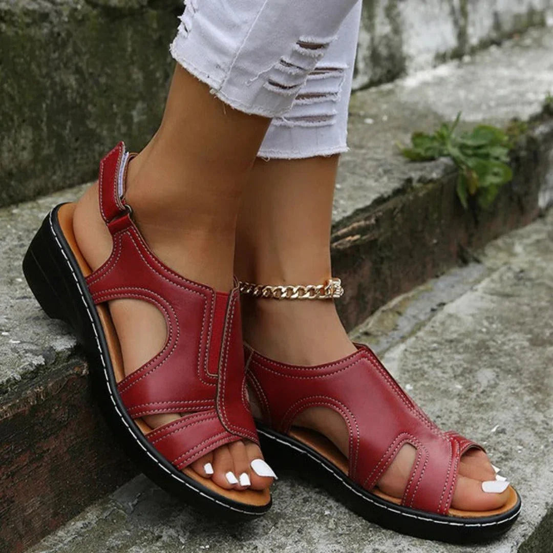 Damen Keilsandalen Mit Verstellbarem Riemen Sommerlich