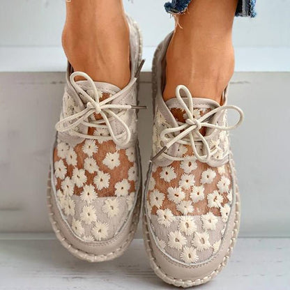 Damen Sneaker Bestickt Bequeme Passform